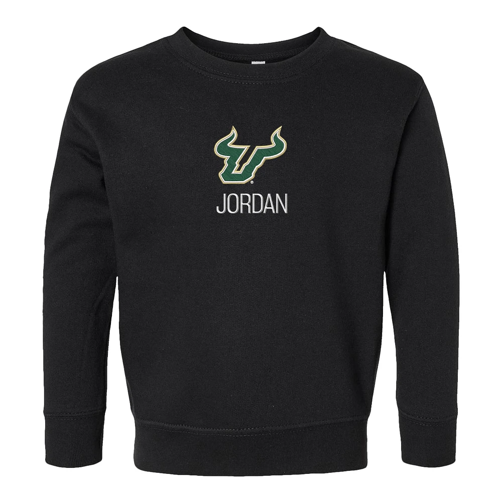Toddler Chad & Jake Black South Florida Bulls Primary Logo Personalized Pullover Sweatshirt