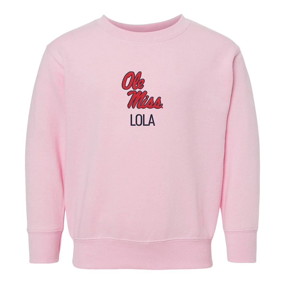 Toddler Chad & Jake Ole Miss Rebels Primary Logo Personalized Pullover Sweatshirt