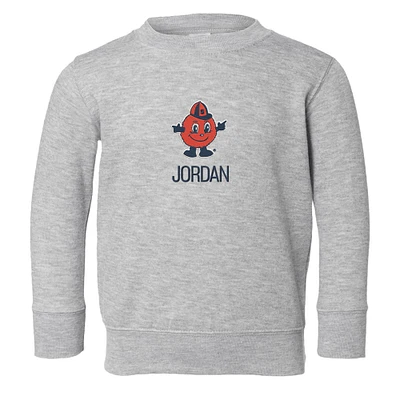 Toddler Chad & Jake Heather Gray Syracuse Orange Mascot Personalized Pullover Sweatshirt