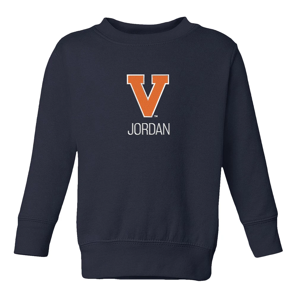 Toddler Chad & Jake Navy Virginia Cavaliers Secondary Logo Personalized Pullover Sweatshirt