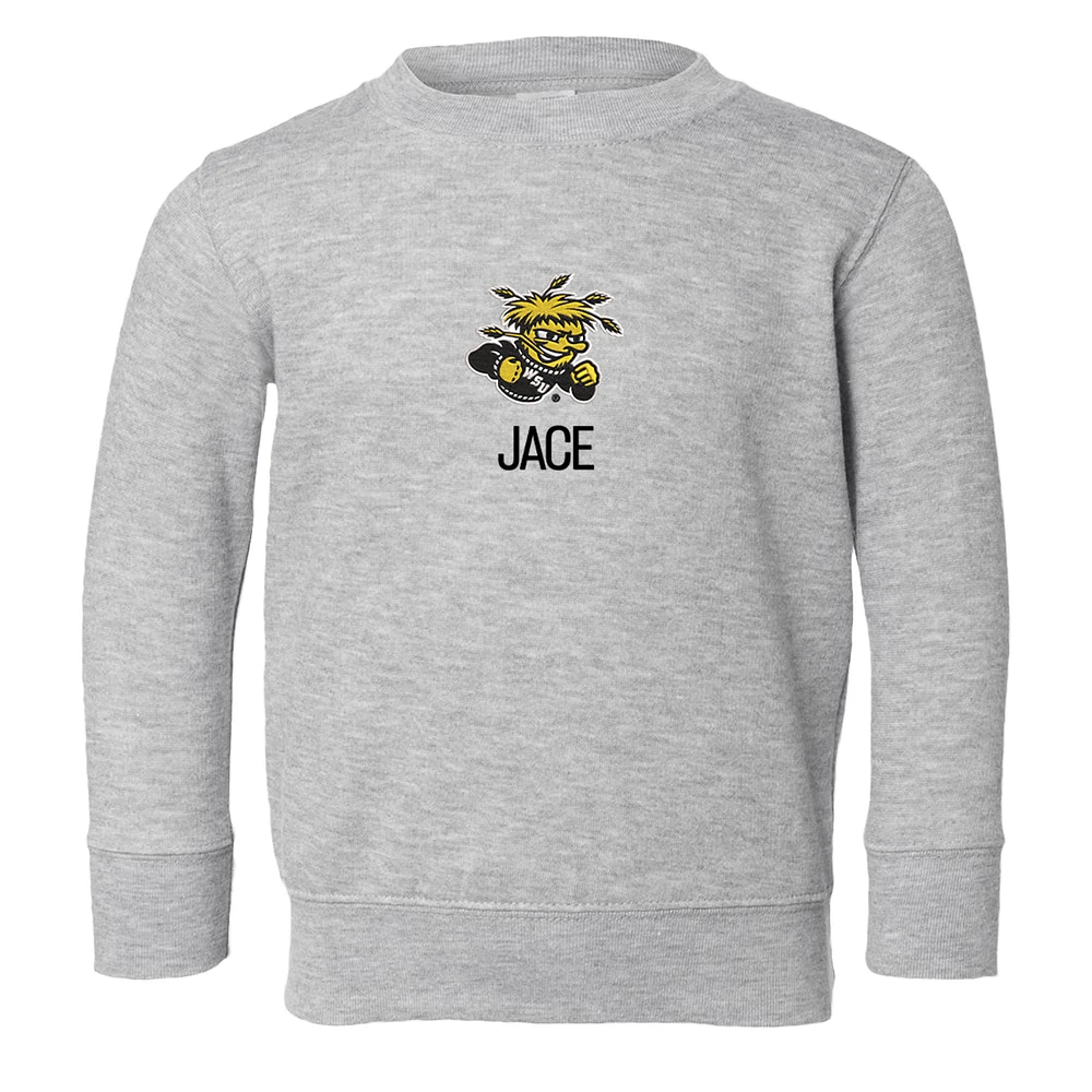 Toddler Chad & Jake Heather Gray Wichita State Shockers Primary Logo Personalized Pullover Sweatshirt
