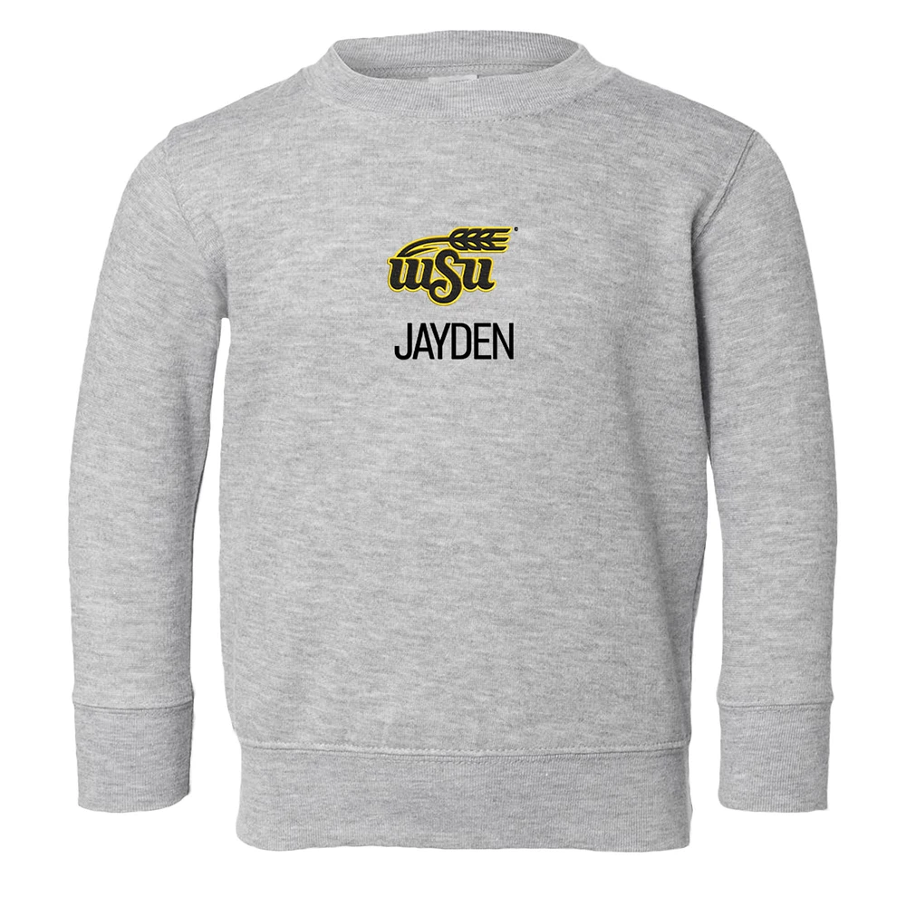Toddler Chad & Jake Heather Gray Wichita State Shockers Secondary Logo Personalized Pullover Sweatshirt