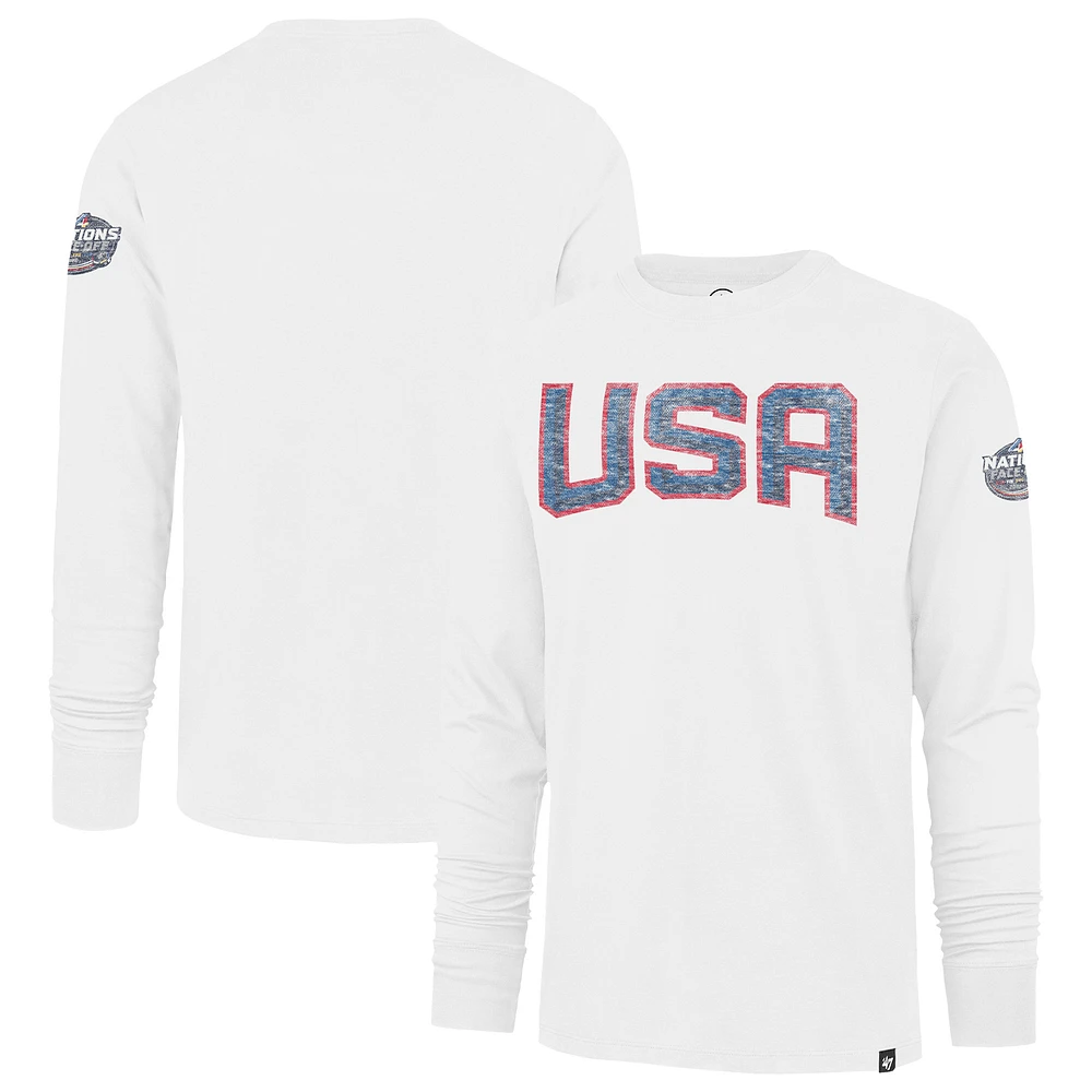 Men's '47 White USA 2025 4 Nations Face-Off Franklin Long Sleeve T-Shirt