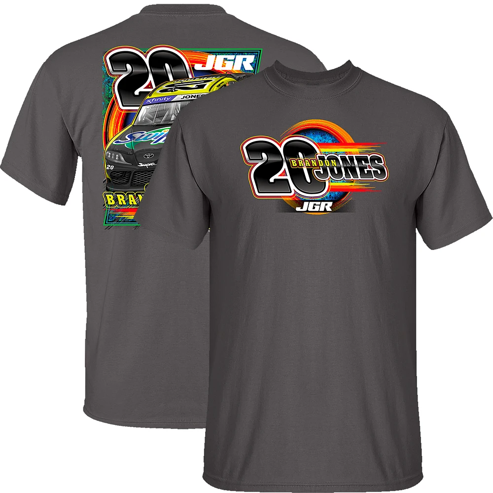 Men's Joe Gibbs Racing Team Collection Charcoal Brandon Jones Menards Car T-Shirt