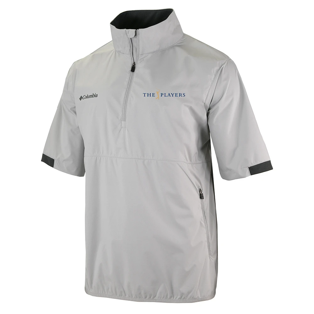 Men's Columbia Gray THE PLAYERS Omni-Wick Big Shot Quarter-Zip Short Sleeve Windbreaker