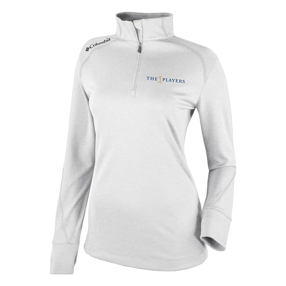 Women's Columbia White THE PLAYERS Shotgun Omni-Wick 2.0 Raglan Quarter-Zip Top