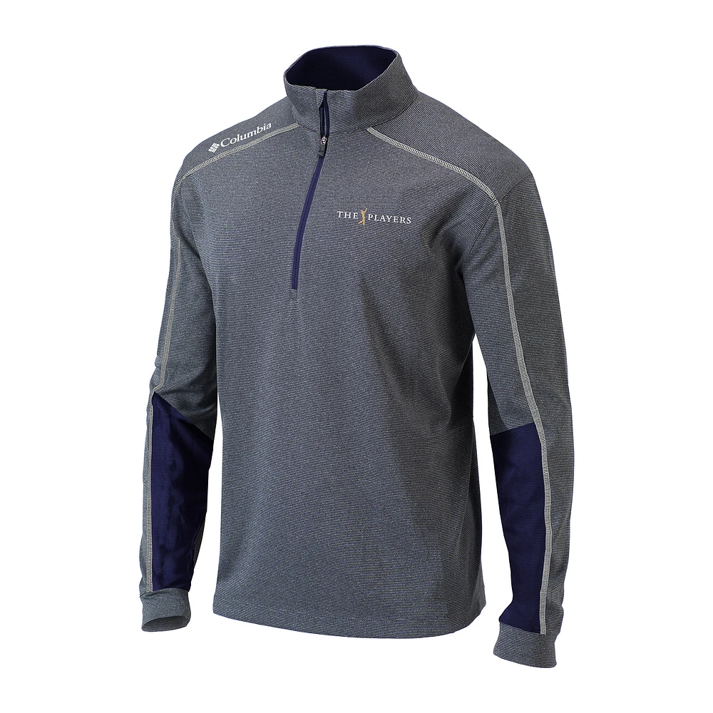 Men's Columbia Navy THE PLAYERS Shotgun Omni-Wick 2.0 Raglan Quarter-Zip Top
