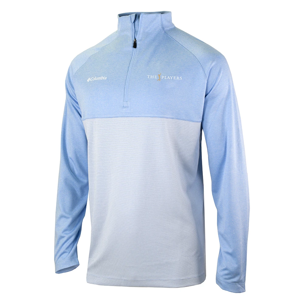 Men's Columbia Blue THE PLAYERS Omni-Wick Rockin' It Raglan Quarter-Zip Top