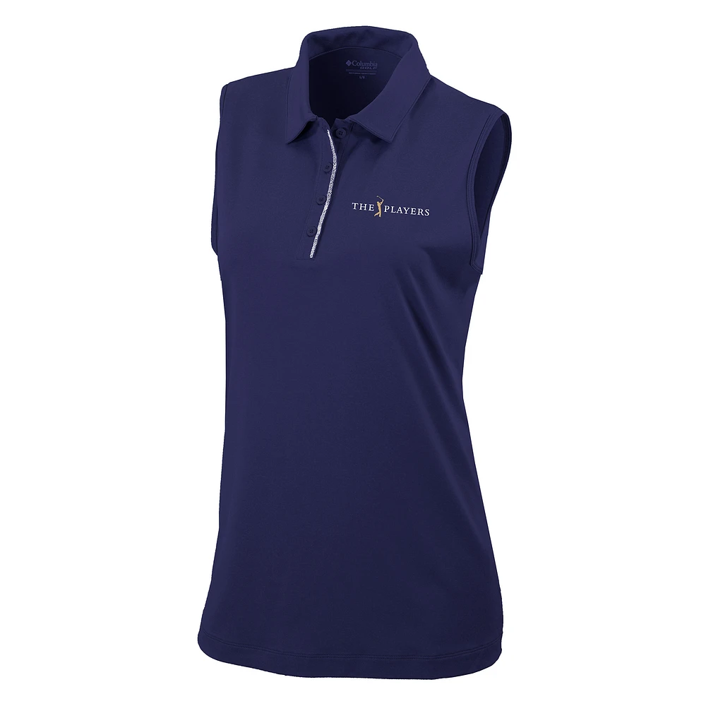 Women's Columbia Navy The PLAYERS Tend Ball Sleeveless Polo