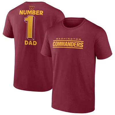 Men's Fanatics Burgundy Washington Commanders Big & Tall Number One Dad T-Shirt