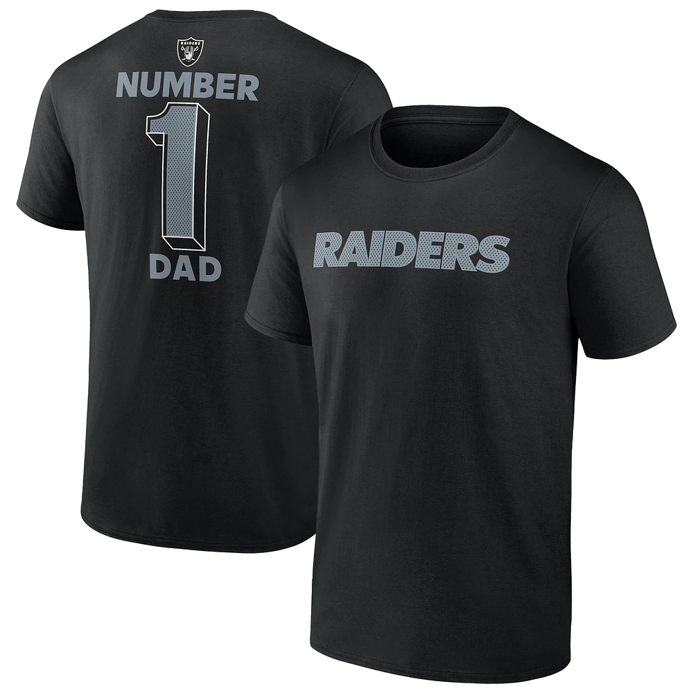 Men's Fanatics Black Las Vegas Raiders Big & Tall Number One Dad T-Shirt