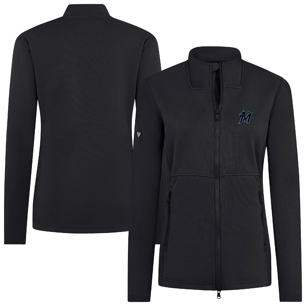 Women's Levelwear Black Miami Marlins Driven Insignia 2.0 Full-Zip Jacket