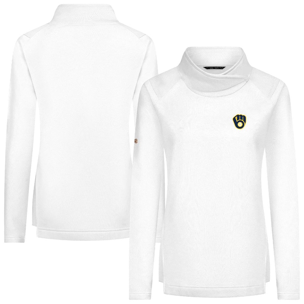 Women's Levelwear White Milwaukee Brewers Advance Insignia 2.0 Raglan Pullover