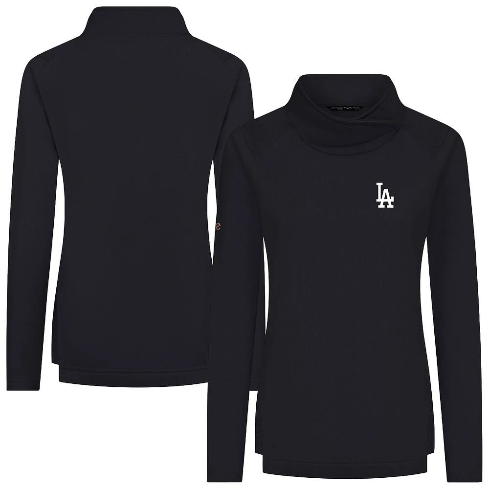 Women's Levelwear Black Los Angeles Dodgers Advance Insignia 2.0 Raglan Pullover