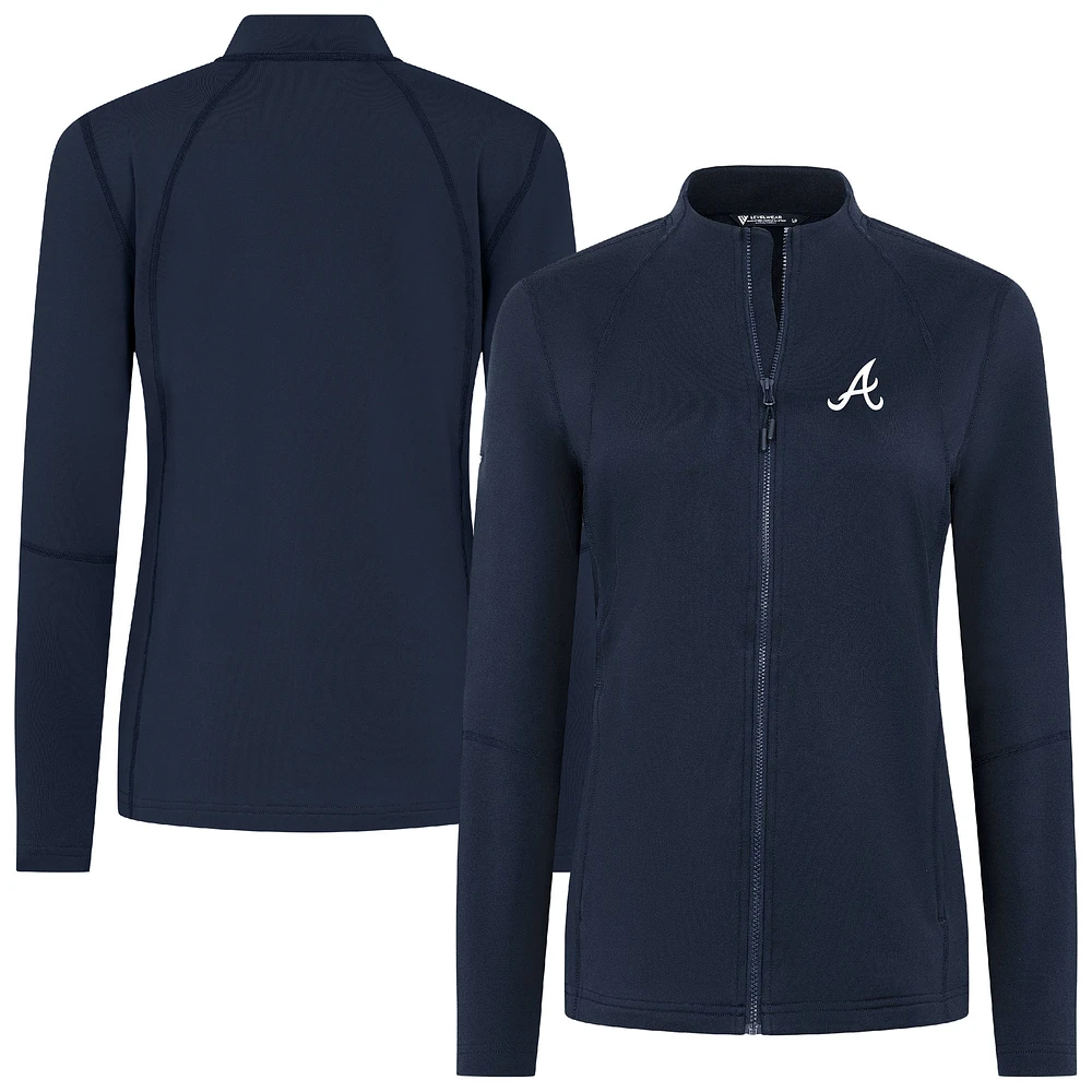 Women's Levelwear Navy Atlanta Braves Mesa Insignia 2.0 Full-Zip Jacket