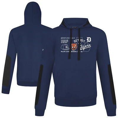 Women's Levelwear Navy Detroit Tigers Cooperstown Collection Bombay Campaign Pullover Hoodie