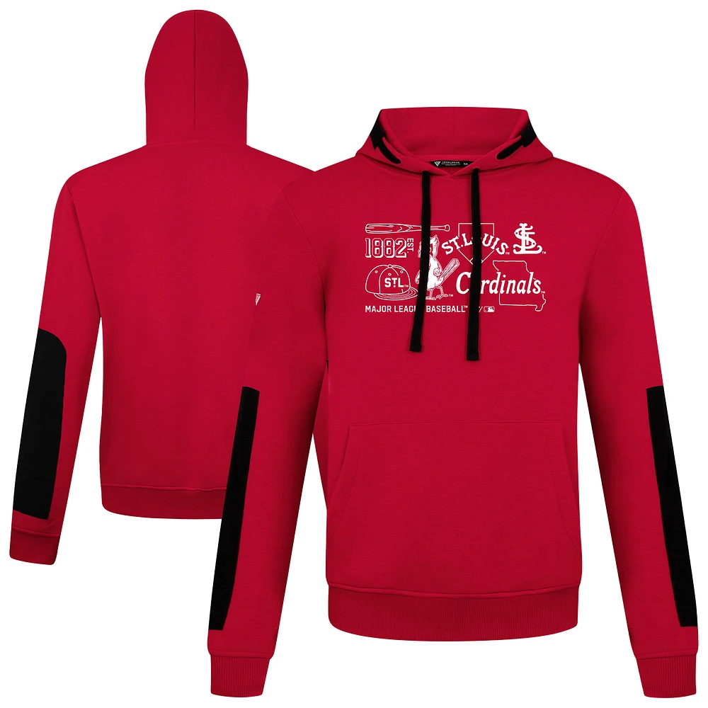 Women's Levelwear Red St. Louis Cardinals Cooperstown Collection Bombay Campaign Pullover Hoodie