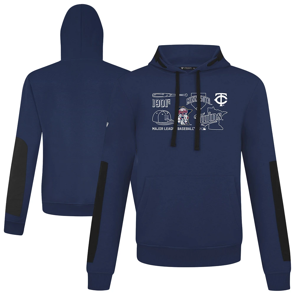 Women's Levelwear Navy Minnesota Twins Cooperstown Collection Bombay Campaign Pullover Hoodie