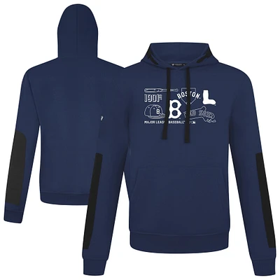Women's Levelwear Navy Boston Red Sox Cooperstown Collection Bombay Campaign Pullover Hoodie