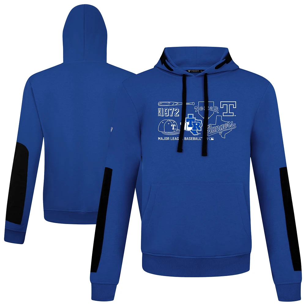 Women's Levelwear Royal Texas Rangers Cooperstown Collection Bombay Campaign Pullover Hoodie