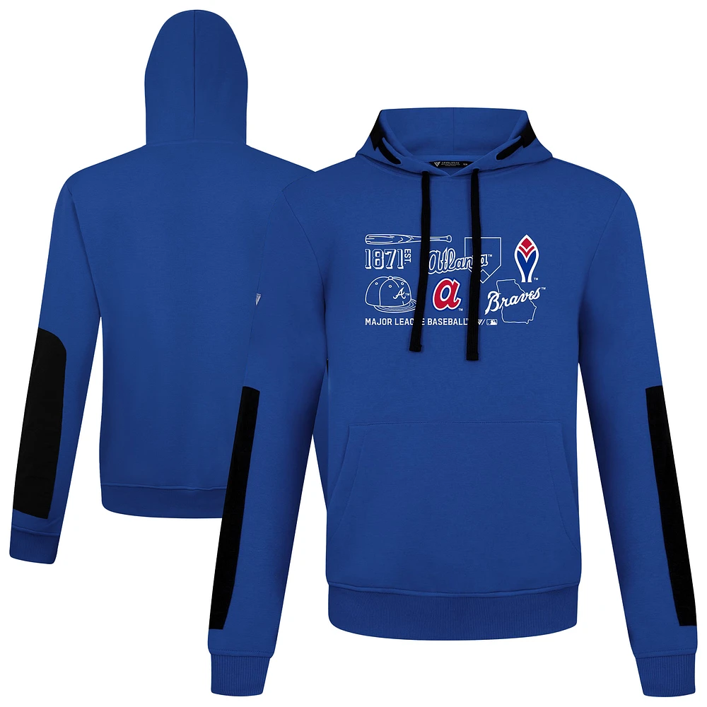 Women's Levelwear Royal Atlanta Braves Cooperstown Collection Bombay Campaign Pullover Hoodie