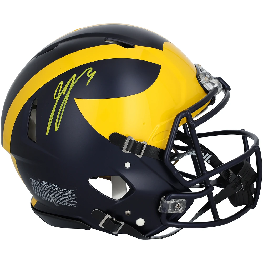 J.J. McCarthy Michigan Wolverines Autographed Riddell Speed Authentic Helmet