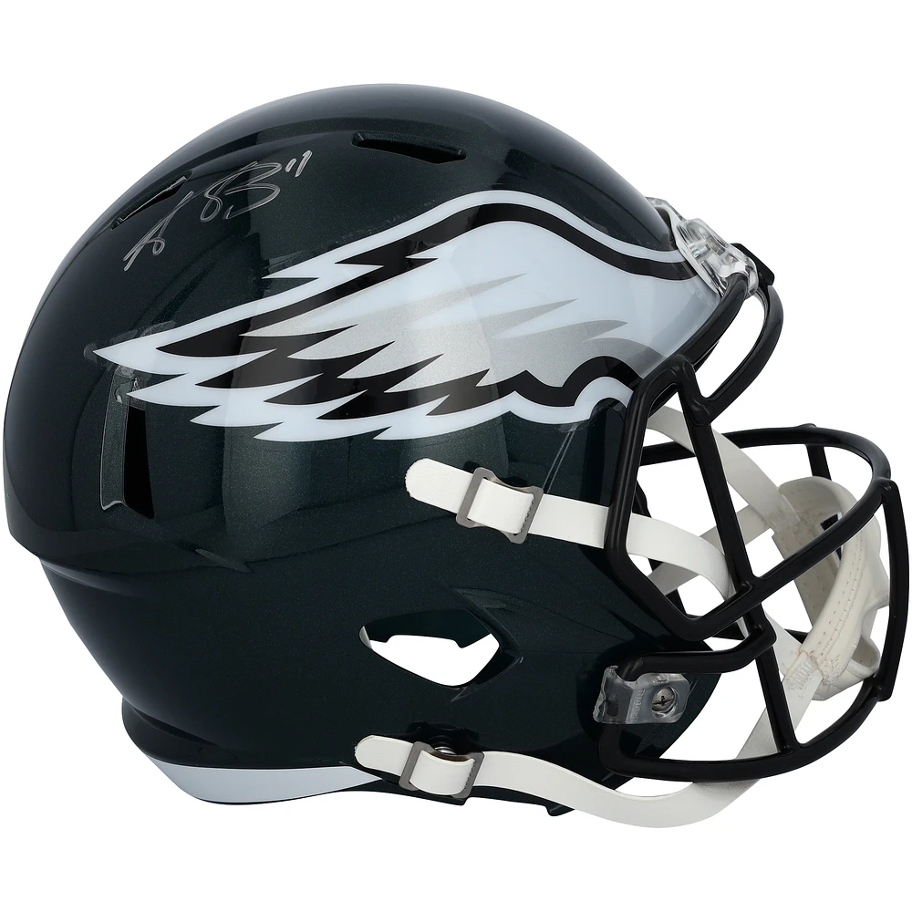 A.J. Brown Philadelphia Eagles Autographed Riddell Super Bowl LIX Champions Speed Replica Helmet