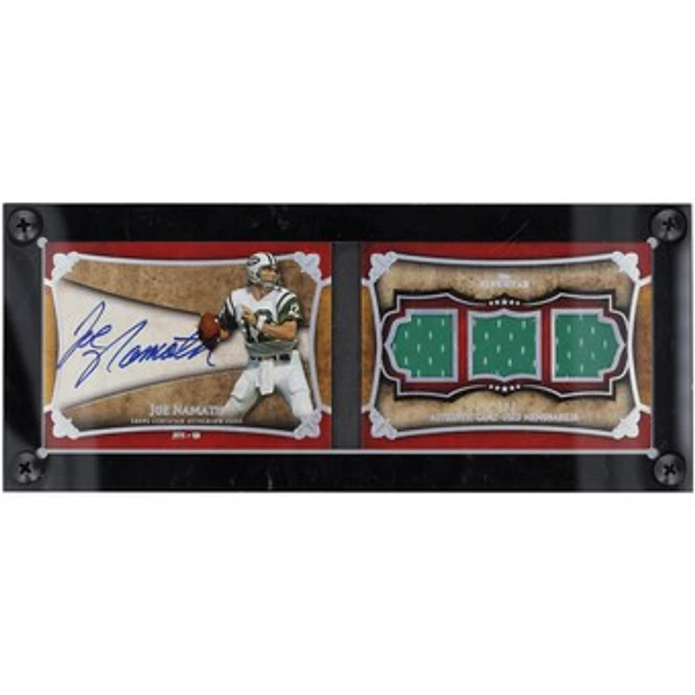 Joe Namath New York Jets Autographed 2011 Topps Five Star Triple GU Relic Platinum #FSSB-JN #1/1 Card