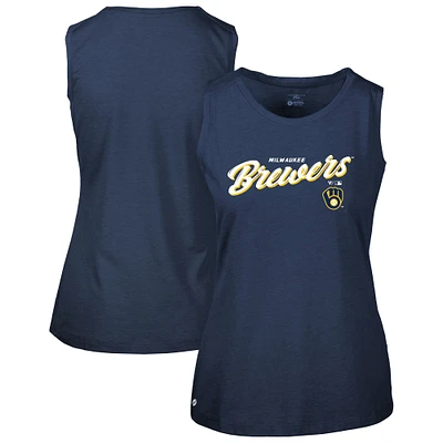 Women's Levelwear Navy Milwaukee Brewers Macy Tank Top