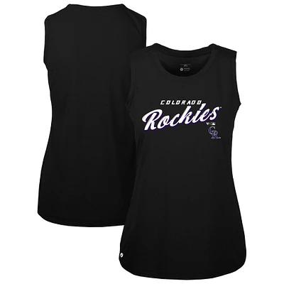 Women's Levelwear Black Colorado Rockies Macy Tank Top