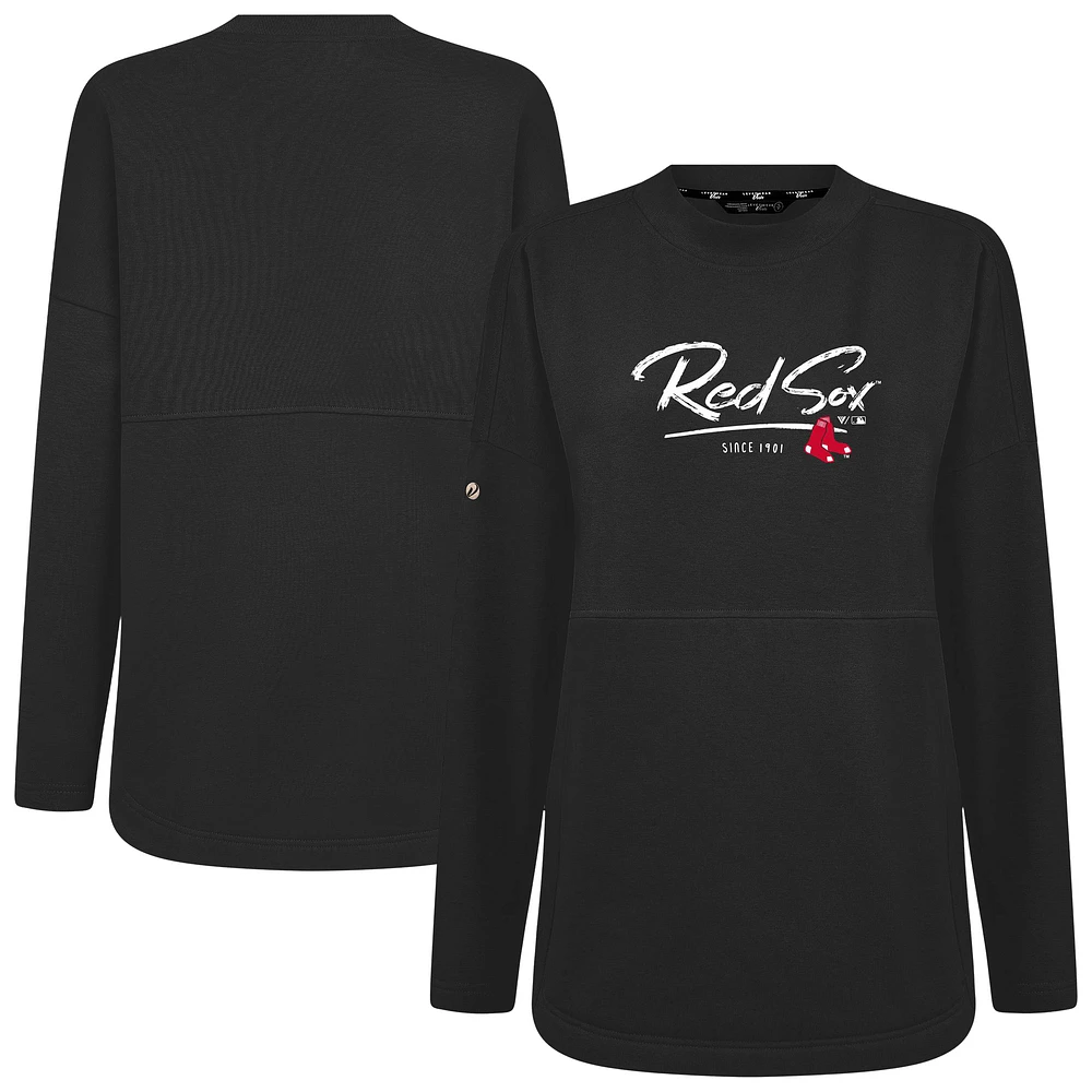 Women's Levelwear Black Boston Red Sox Beaudry Express Pullover Sweatshirt