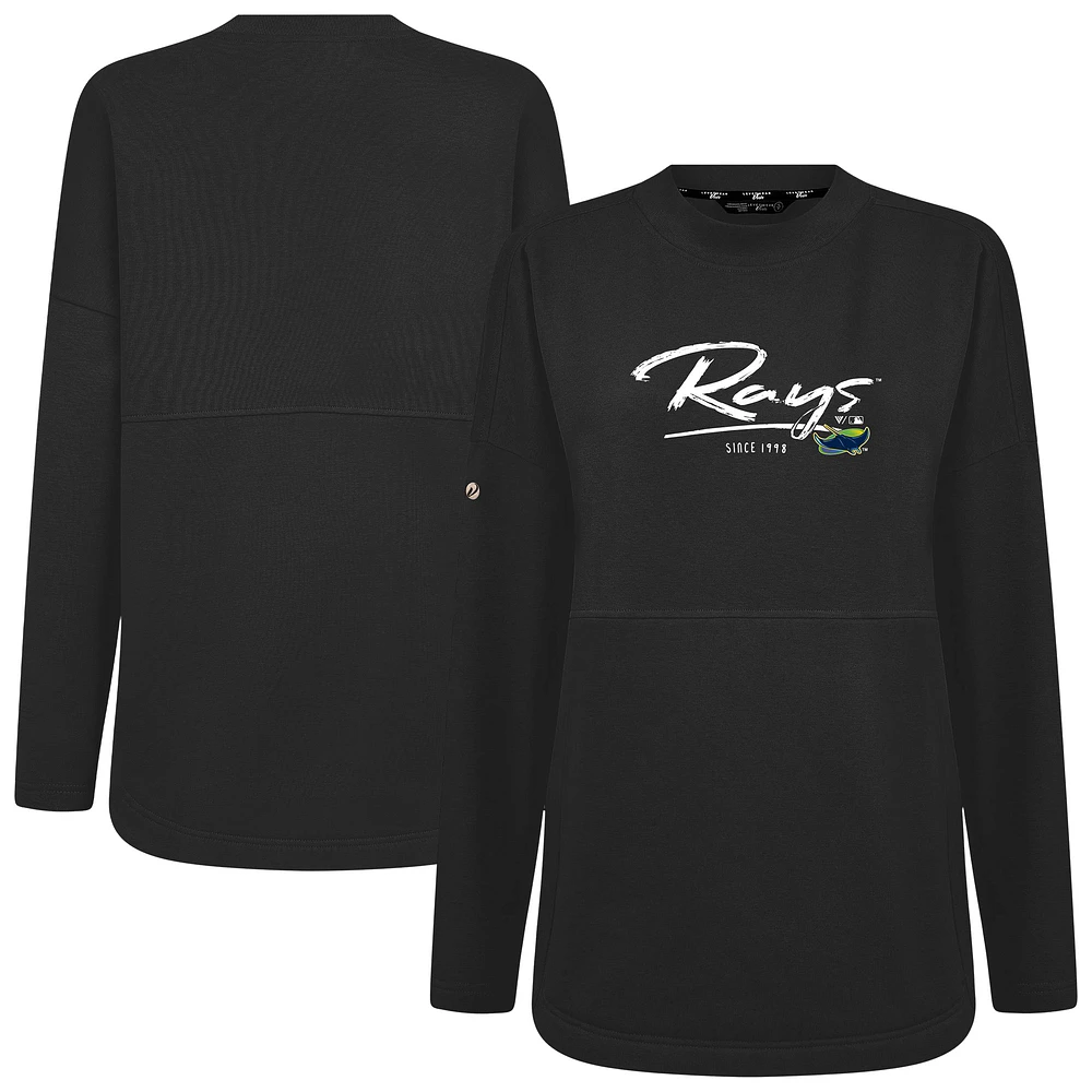 Women's Levelwear Black Tampa Bay Rays Beaudry Express Pullover Sweatshirt