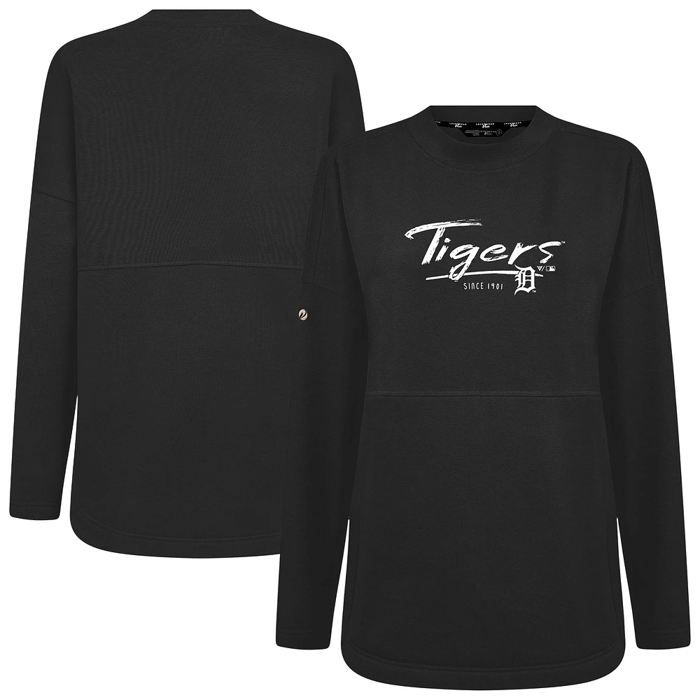Women's Levelwear Black Detroit Tigers Beaudry Express Pullover Sweatshirt