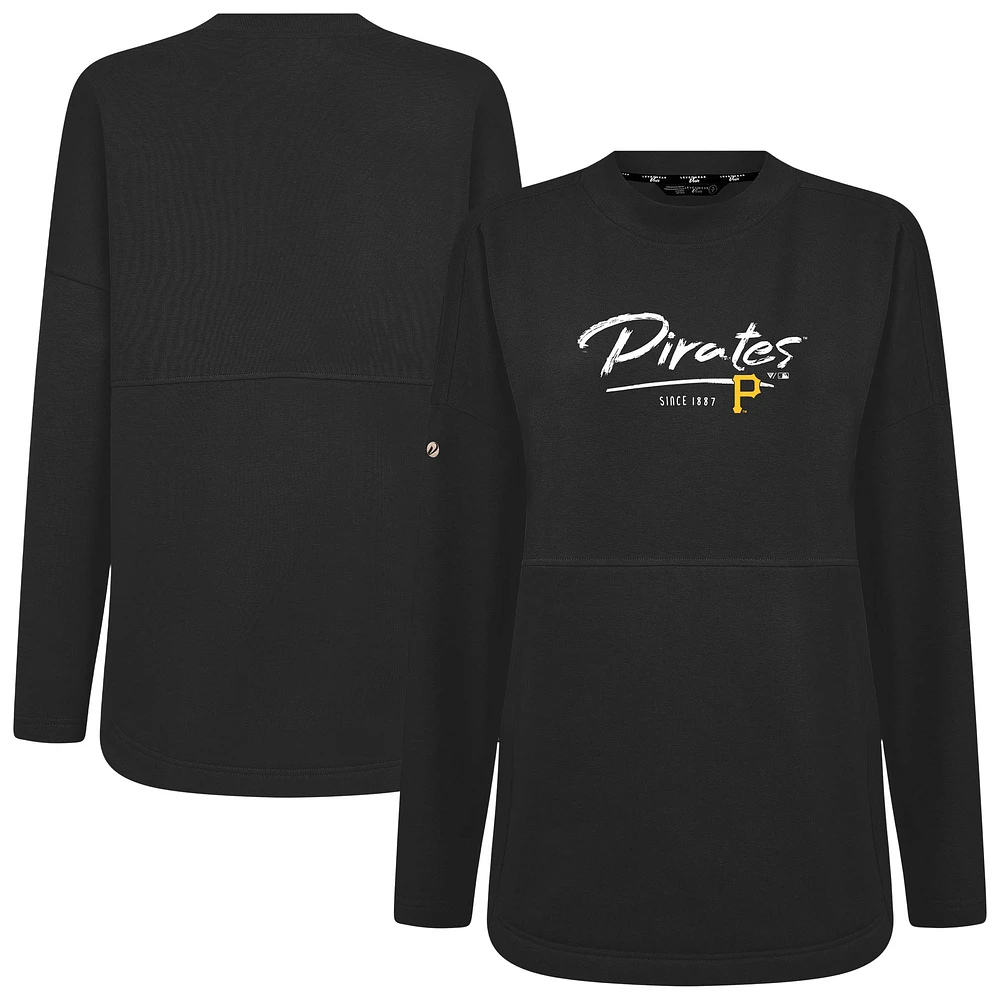 Women's Levelwear Black Pittsburgh Pirates Beaudry Express Pullover Sweatshirt