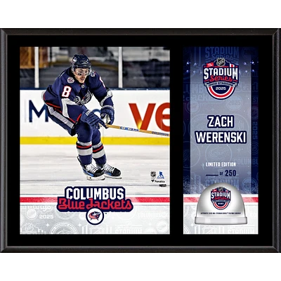 Zach Werenski Columbus Blue Jackets 12" x 15" 2025 NHL Stadium Series Sublimated Plaque with Game-Used Ice - Limited Edition of 250