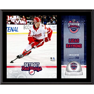 Lucas Raymond Detroit Red Wings 12" x 15" 2025 NHL Stadium Series Sublimated Plaque with Game-Used Ice - Limited Edition of 250
