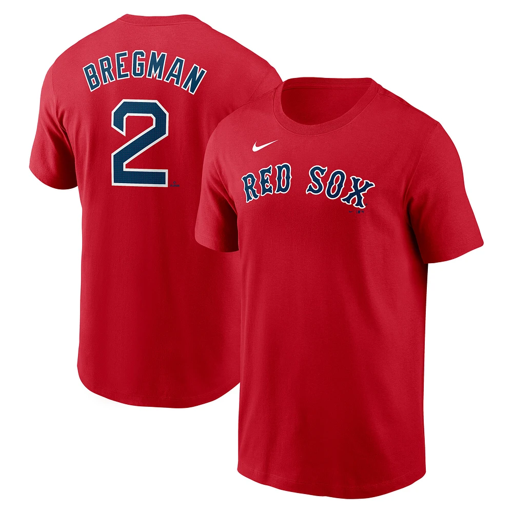 Men's Nike Alex Bregman Red Boston Sox Fuse Name & Number T-Shirt