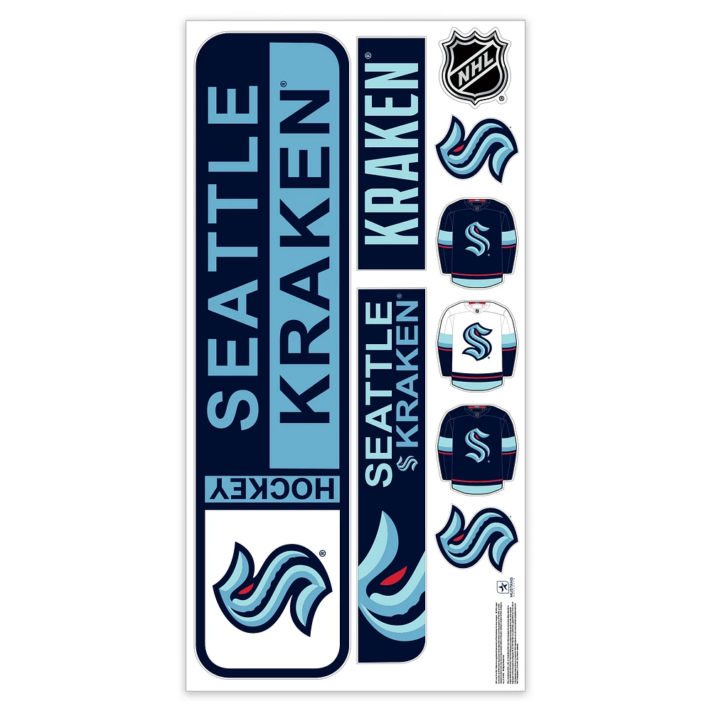 Seattle Kraken Repositionable Street Signs Wall Decal Set