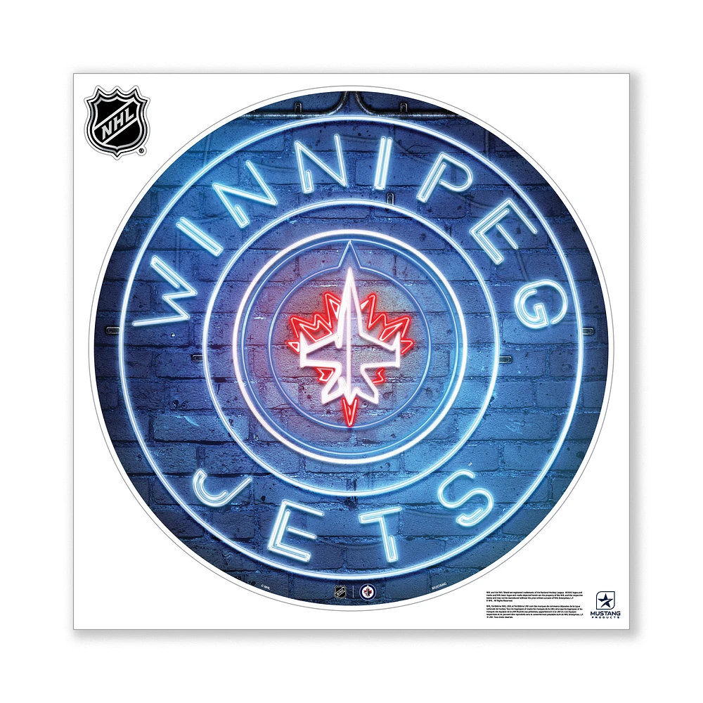 Winnipeg Jets 28" x 28" Repositionable Neon Wall Decal