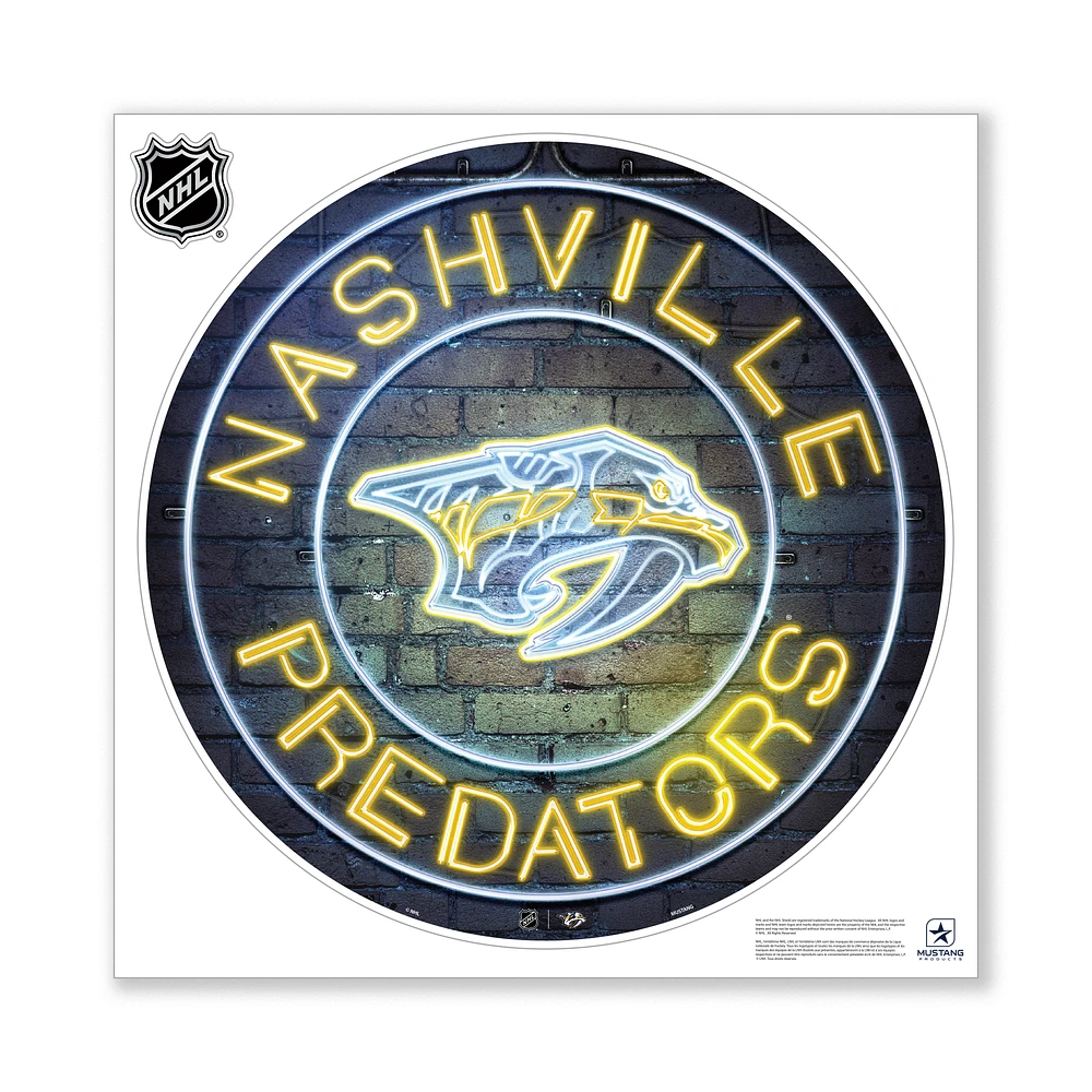 Nashville Predators 28" x 28" Repositionable Neon Wall Decal