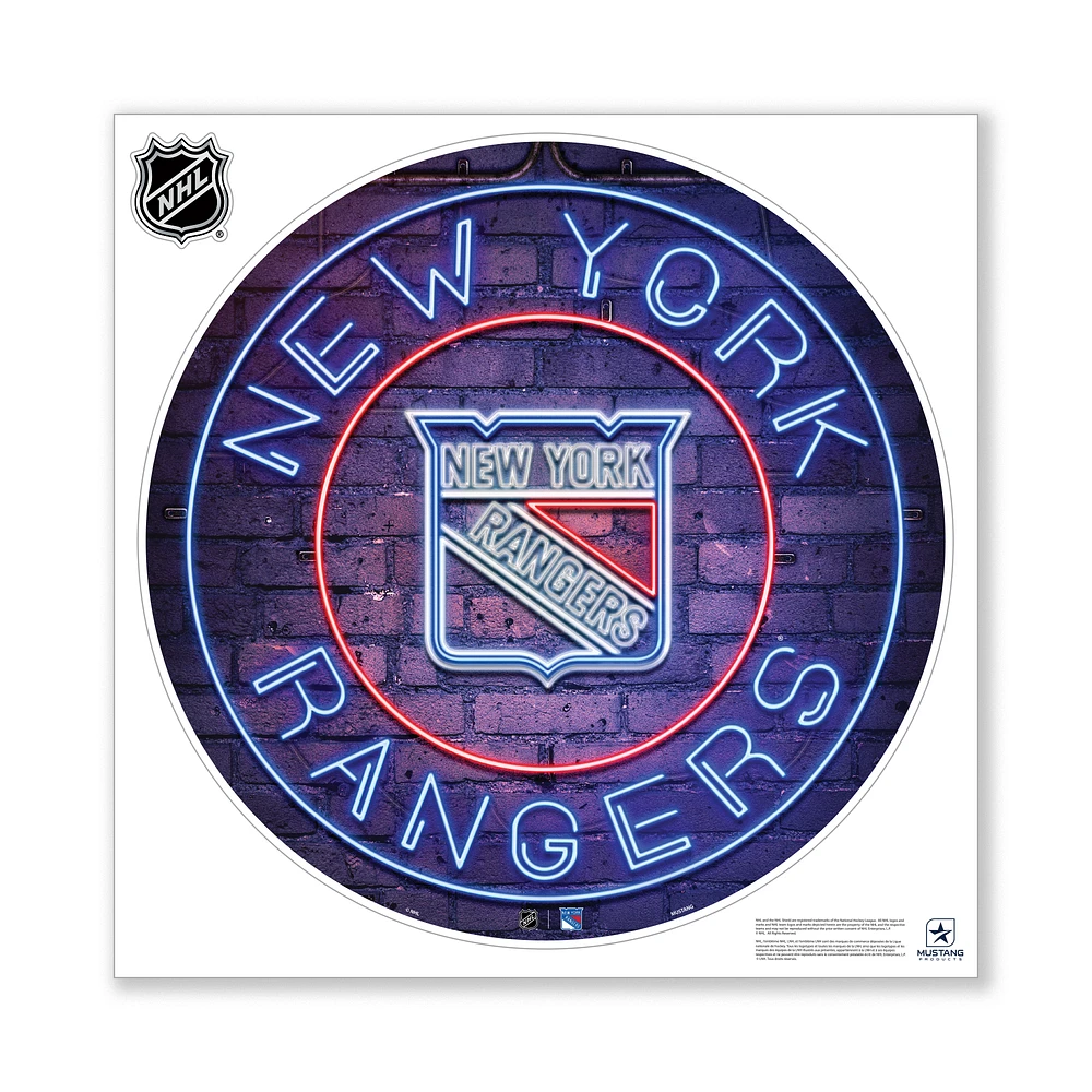 New York Rangers 28" x 28" Repositionable Neon Wall Decal