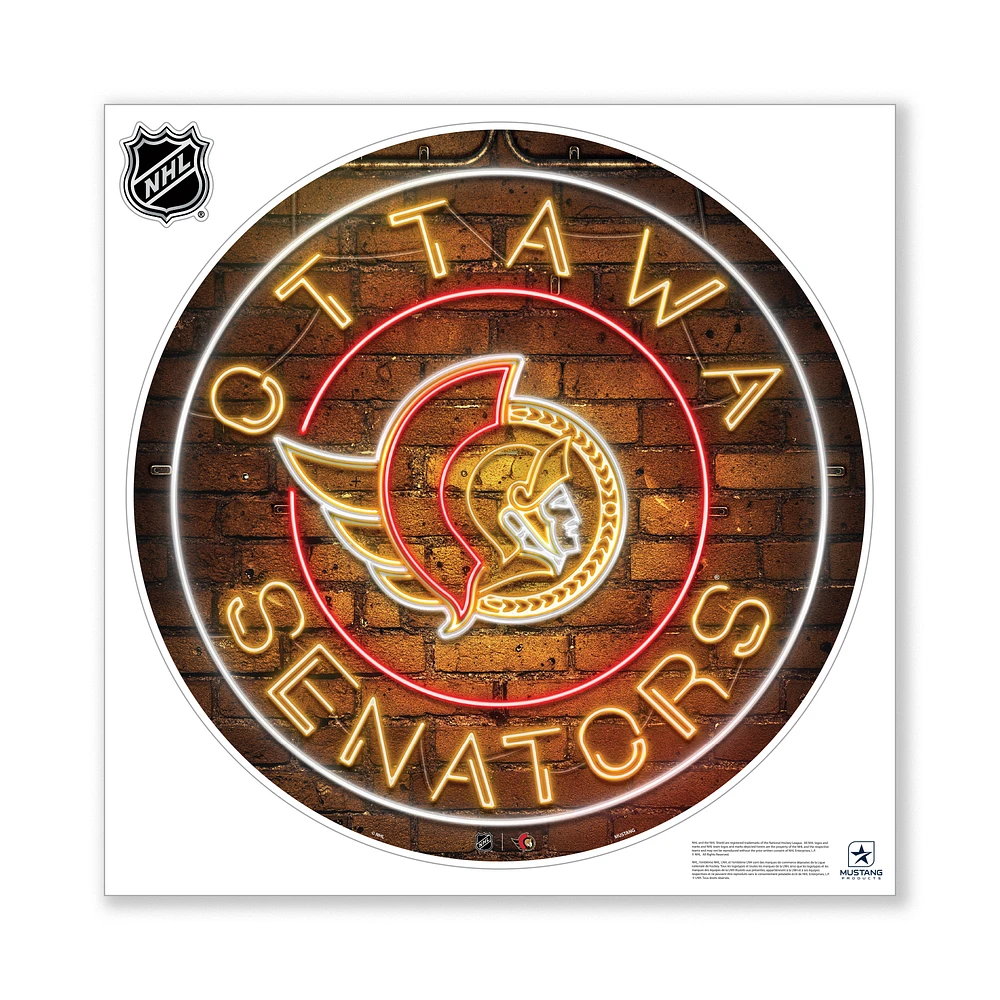 Ottawa Senators 28" x 28" Repositionable Neon Wall Decal
