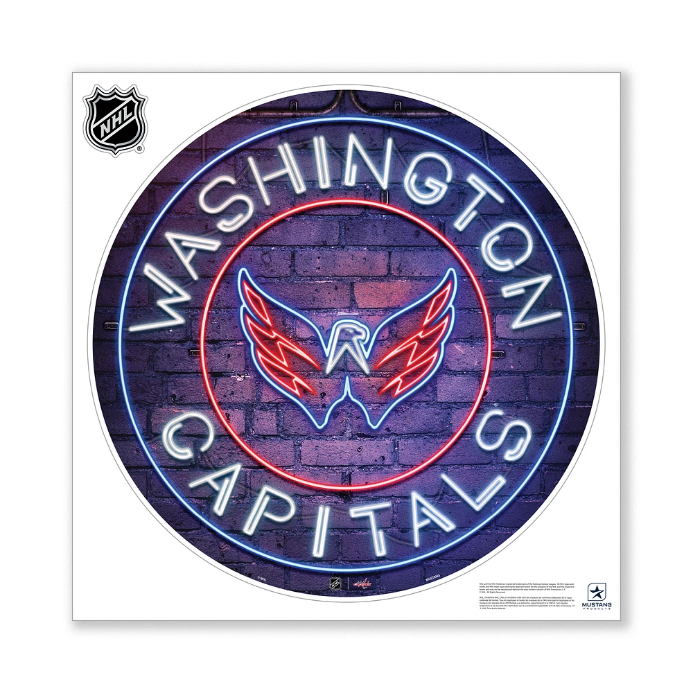 Washington Capitals 28" x 28" Repositionable Neon Wall Decal