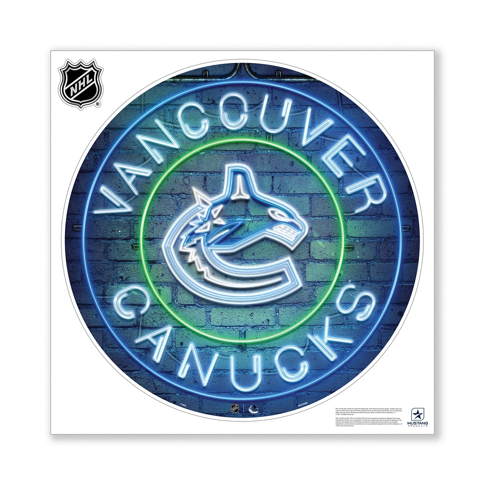 Vancouver Canucks 28" x 28" Repositionable Neon Wall Decal