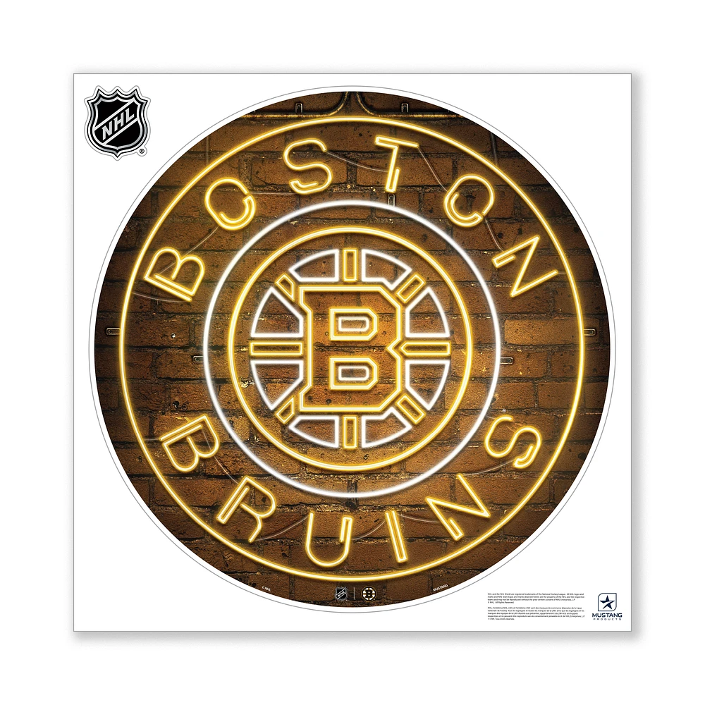 Boston Bruins 28" x 28" Repositionable Neon Wall Decal