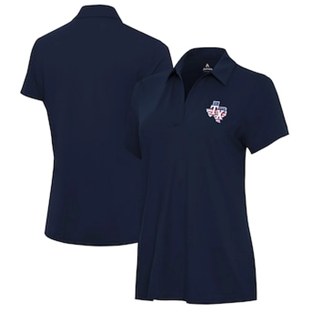 Women's Antigua Navy Texas Rangers Independence Day Patriotic Logo Era Polo