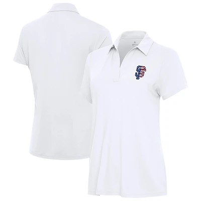 Women's Antigua San Francisco Giants Independence Day Patriotic Logo Era Polo