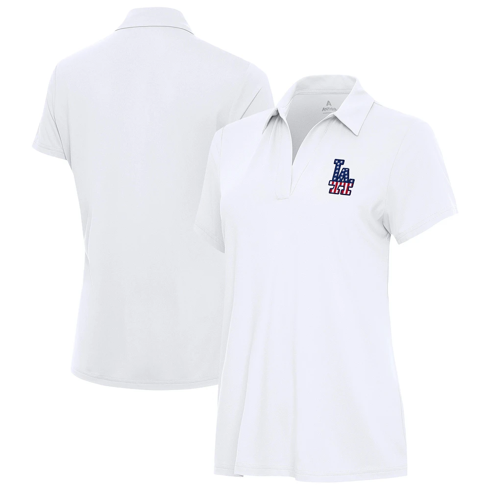 Women's Antigua Los Angeles Dodgers Independence Day Patriotic Logo Era Polo