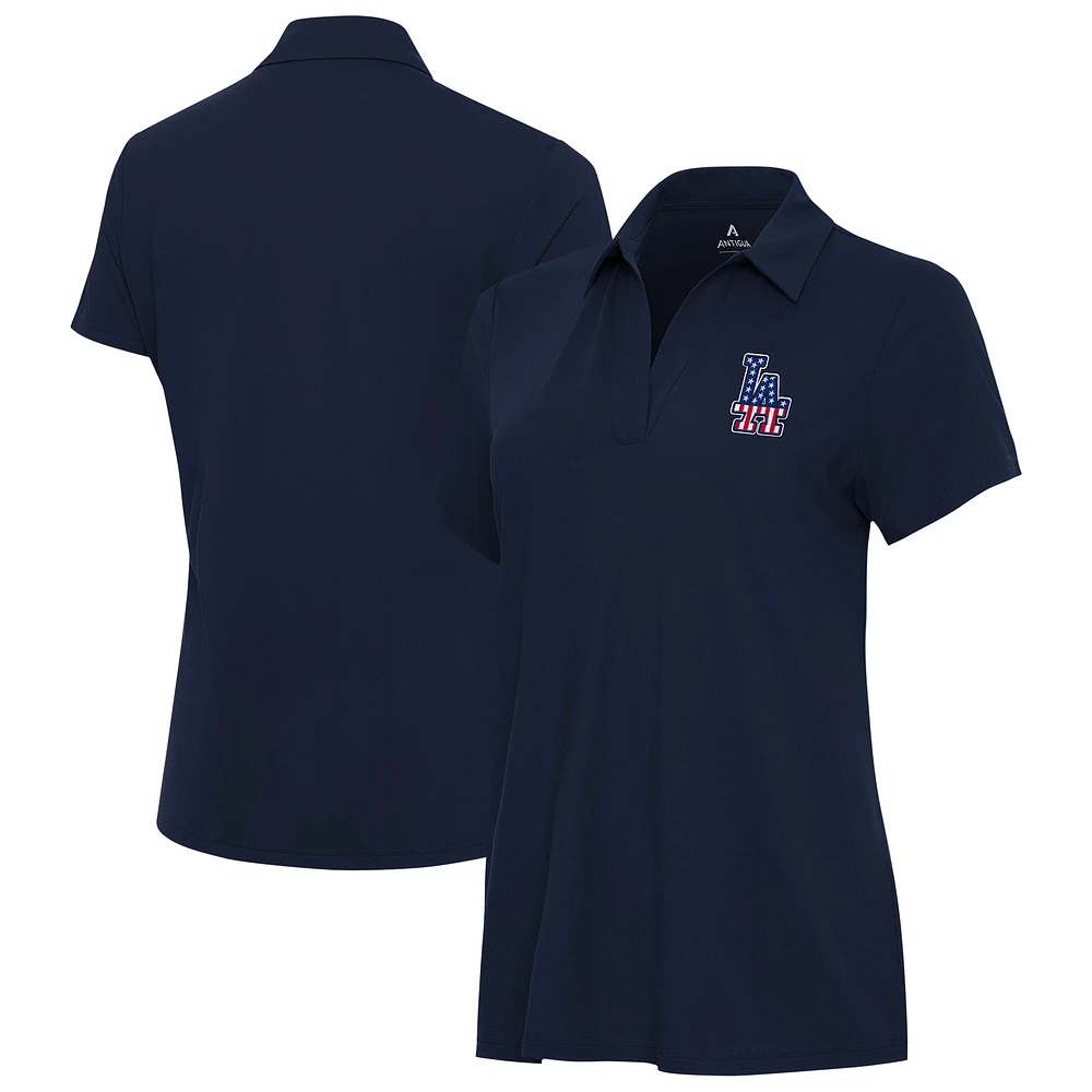 Women's Antigua Navy Los Angeles Dodgers Independence Day Patriotic Logo Era Polo