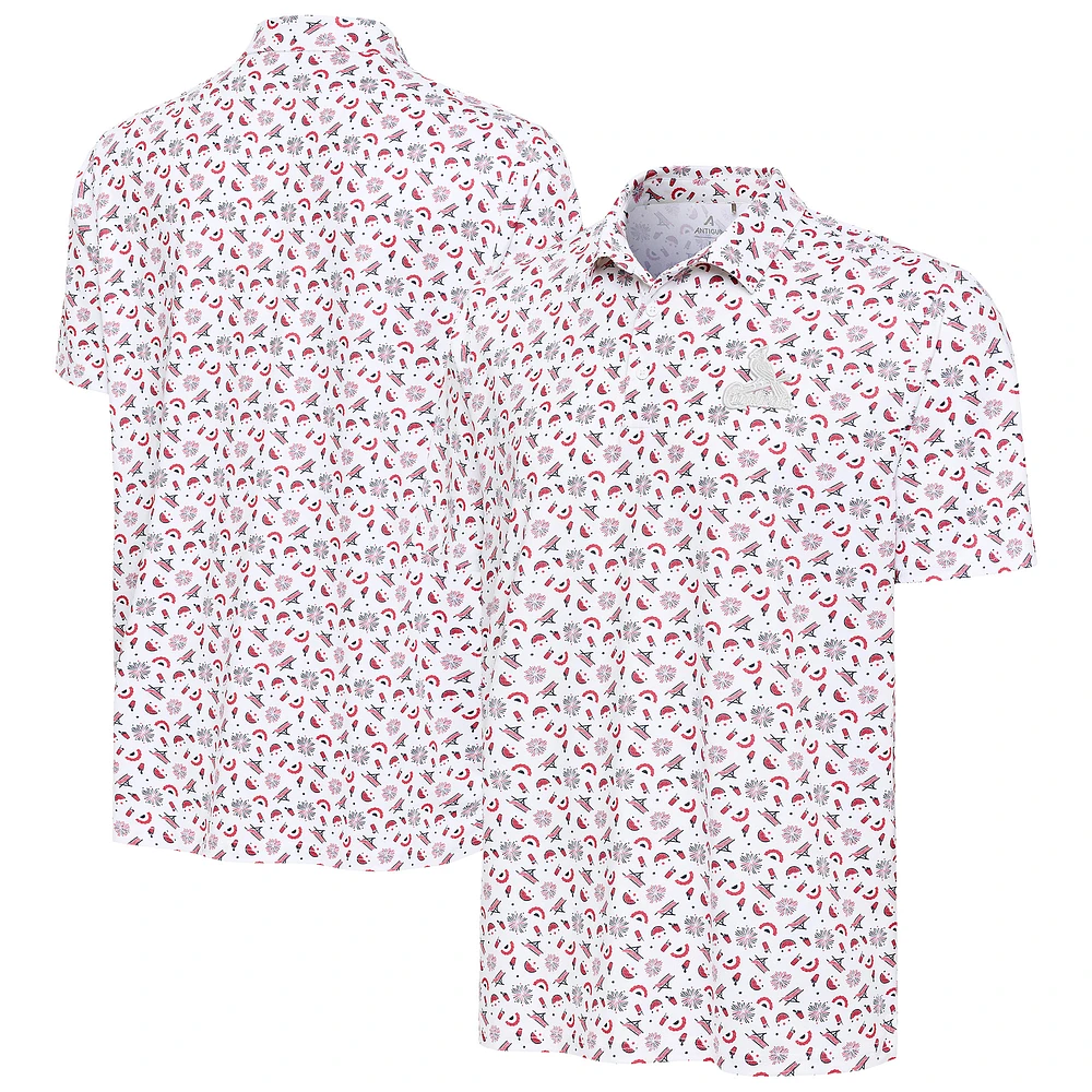 Men's Antigua White St. Louis Cardinals Independence Day Polo